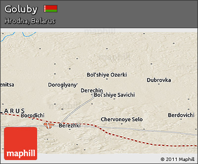 Shaded Relief Panoramic Map of Goluby