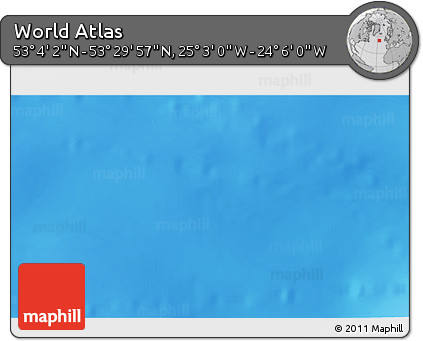 Physical 3D Map of the Area around 53° 17' 0" N, 24° 34' 30" W