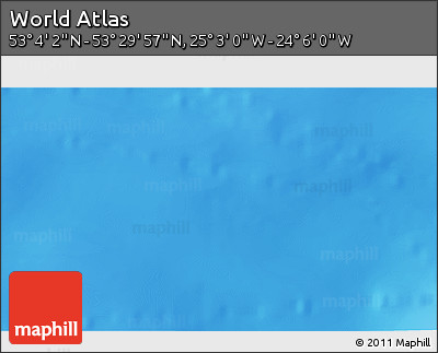 Physical 3D Map of the Area around 53° 17' 0" N, 24° 34' 30" W