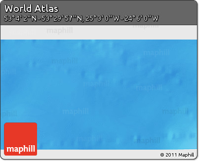 Physical 3D Map of the Area around 53° 17' 0" N, 24° 34' 30" W