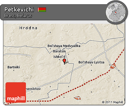 Shaded Relief 3D Map of Petkevichi