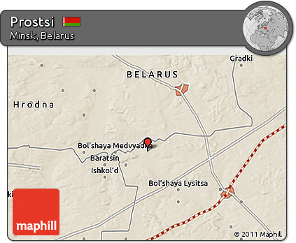 Shaded Relief 3D Map of Prostsi