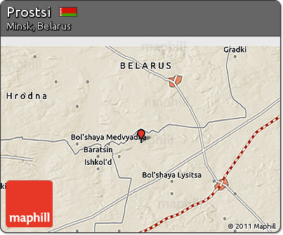Shaded Relief 3D Map of Prostsi