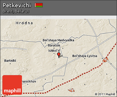Shaded Relief 3D Map of Petkevichi