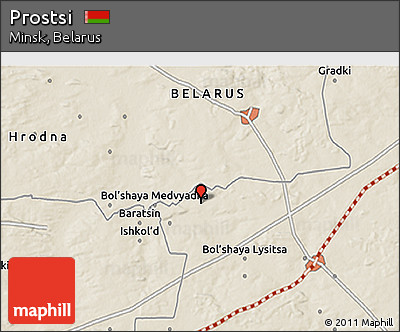 Shaded Relief 3D Map of Prostsi