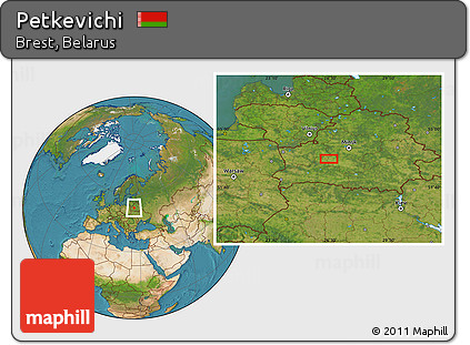 Satellite Location Map of Petkevichi