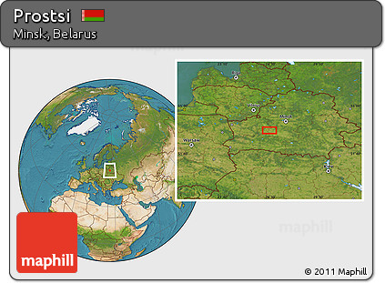 Satellite Location Map of Prostsi