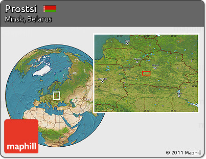 Satellite Location Map of Prostsi