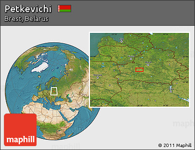 Satellite Location Map of Petkevichi