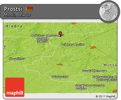 Physical Panoramic Map of Prostsi