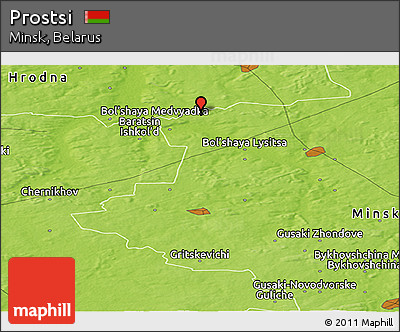Physical Panoramic Map of Prostsi
