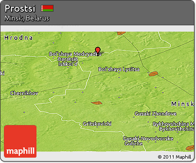 Physical Panoramic Map of Prostsi