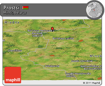 Satellite Panoramic Map of Prostsi