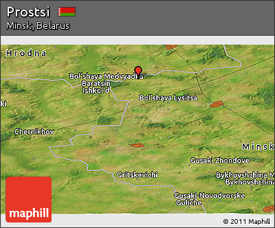 Satellite Panoramic Map of Prostsi