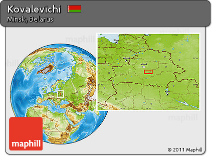 Physical Location Map of Kovalevichi