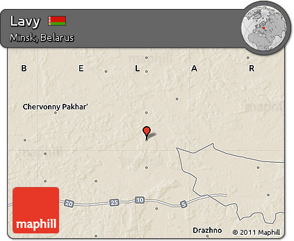 Shaded Relief Map of Lavy