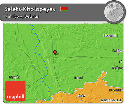 Political 3D Map of Selets-Kholopeyev