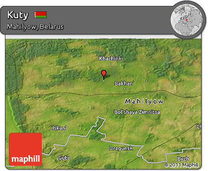 Satellite 3D Map of Kuty