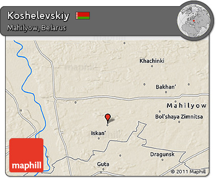 Shaded Relief 3D Map of Koshelevskiy