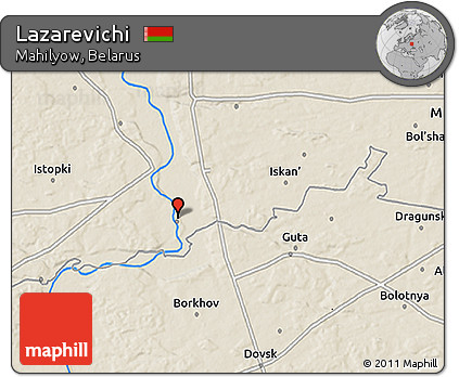 Shaded Relief 3D Map of Lazarevichi