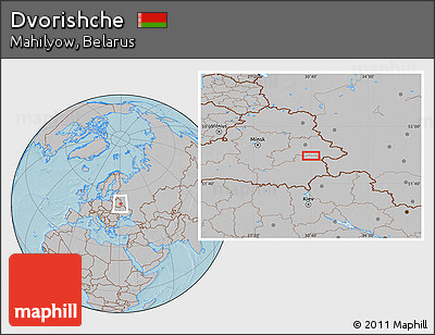 Gray Location Map of Dvorishche, hill shading
