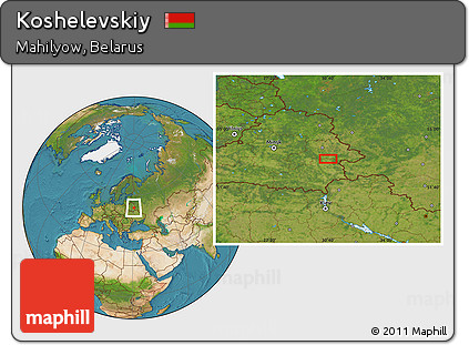 Satellite Location Map of Koshelevskiy