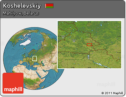 Satellite Location Map of Koshelevskiy
