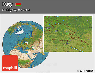 Satellite Location Map of Kuty
