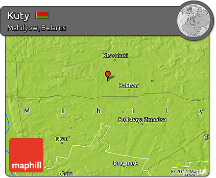 Physical Map of Kuty
