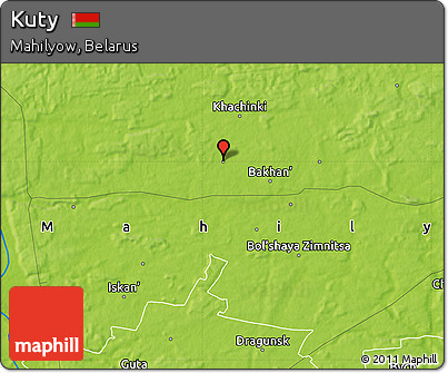 Physical Map of Kuty