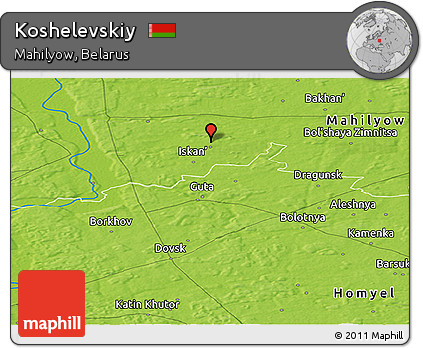 Physical Panoramic Map of Koshelevskiy