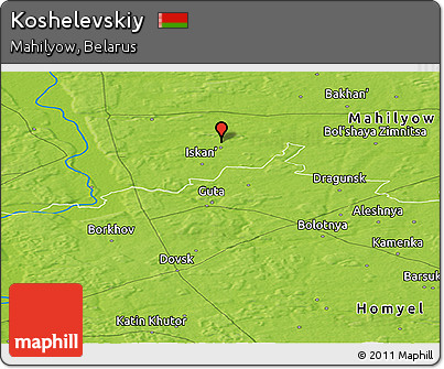 Physical Panoramic Map of Koshelevskiy
