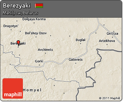 Shaded Relief 3D Map of Berezyaki