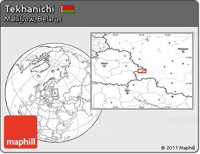 Blank Location Map of Tekhanichi