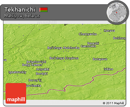 Physical Panoramic Map of Tekhanichi