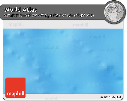 Shaded Relief 3D Map of the Area around 53° 17' 0" N, 32° 13' 30" W