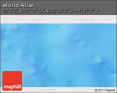 Shaded Relief 3D Map of the Area around 53° 17' 0" N, 32° 13' 30" W