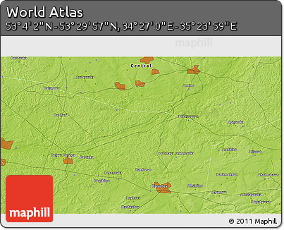Physical 3D Map of the Area around 53° 17' 0" N, 34° 55' 29" E