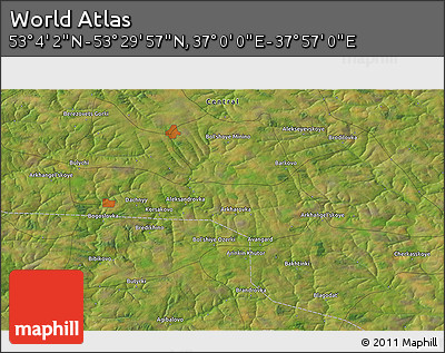 Satellite 3D Map of the Area around 53° 17' 0" N, 37° 28' 30" E