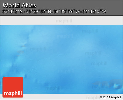 Physical 3D Map of the Area around 53° 17' 0" N, 38° 10' 29" W