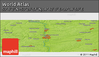 Physical Panoramic Map of the Area around 53° 17' 0" N, 39° 10' 29" E