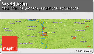 Physical Panoramic Map of the Area around 53° 17' 0" N, 39° 10' 29" E