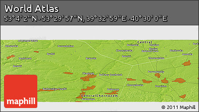 Physical Panoramic Map of the Area around 53° 17' 0" N, 40° 1' 29" E