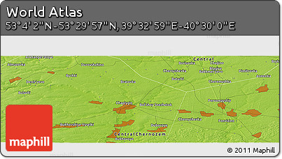 Physical Panoramic Map of the Area around 53° 17' 0" N, 40° 1' 29" E