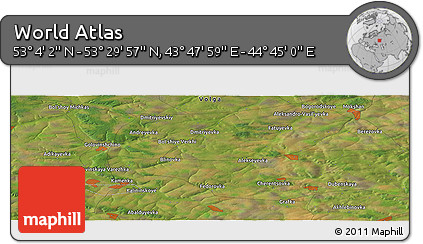 Satellite Panoramic Map of the Area around 53° 17' 0" N, 44° 16' 29" E