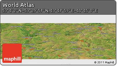 Satellite Panoramic Map of the Area around 53° 17' 0" N, 44° 16' 29" E