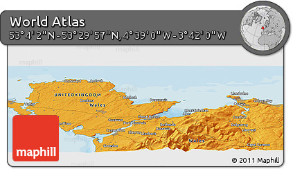 Political Panoramic Map of the Area around 53° 17' 0" N, 4° 10' 30" W