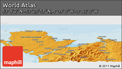 Political Panoramic Map of the Area around 53° 17' 0" N, 4° 10' 30" W