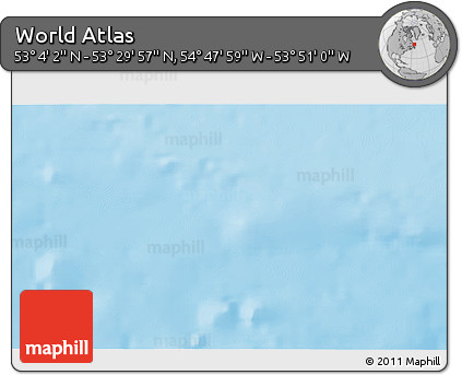 Physical 3D Map of the Area around 53° 17' 0" N, 54° 19' 30" W
