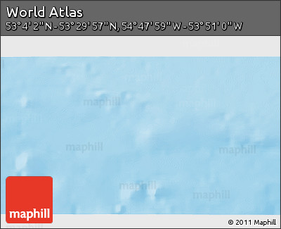 Physical 3D Map of the Area around 53° 17' 0" N, 54° 19' 30" W